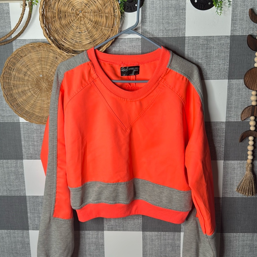 Without Walls Neon Orange Cropped Long Sleeve